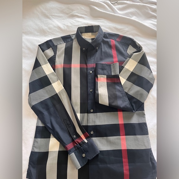 Burberry Somerton Check Button-Up Dress Shirt - Size Medium